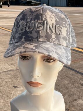 Boeing Gray Digital Camo Trucker Hat
